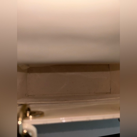 Authentic Christian Lady Dior White Handbag with Christian Dior blue Twilly - Picture 9 of 10